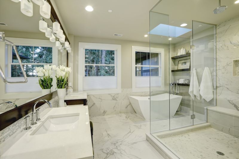 Modern bathroom with glass shower